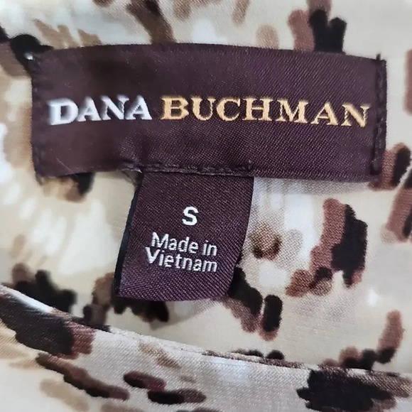 Dana Buchman Floral Animal Print Midi Dress Brown Size S - Picture 3 of 5